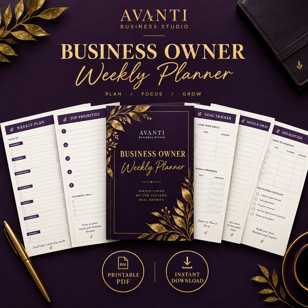 Business Owner Weekly Planner